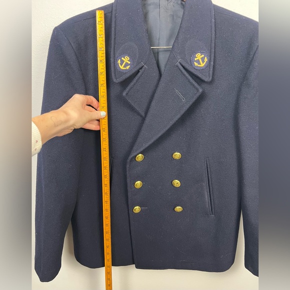 Vintage French Naval Double-Breasted Peacoat | Dark Navy | Likely Size L - Picture 9 of 13